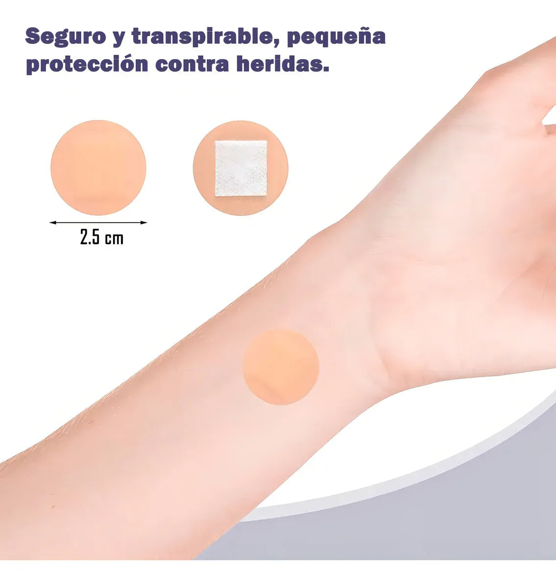 FASMED.CL Parche Adhesivo Redondo Estéril Cranberry 2,5 cm – Curitas Médicas Caja 100 Unidades