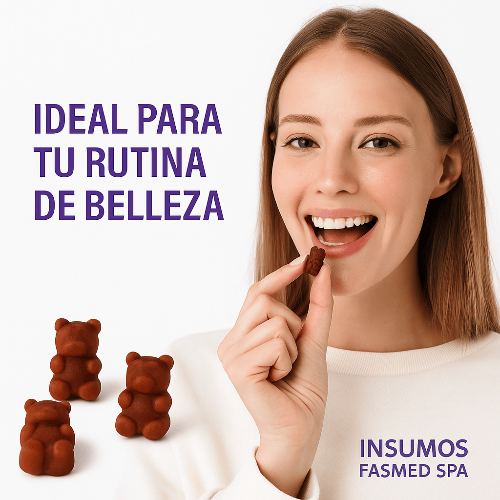 FASMED.CL Suplemento Alimenticio / Suplemento de Belleza Gomitas de Colágeno para Piel, Cabello y Uñas – Perfect Bear | Sin Azúcar | 60 unidades