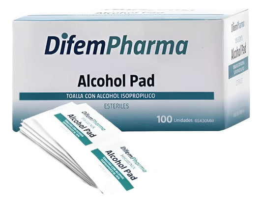 FASMED.CL Toallitas Con Alcohol Isopropílico Al 70 Difem 100 Unidades