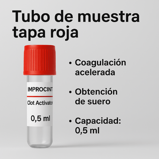 FASMED.CL Tubo de recolección de sangre Tubo Tapa Roja 0,5 ml Activador de Coágulo - Pack 50 Unid | Impromini