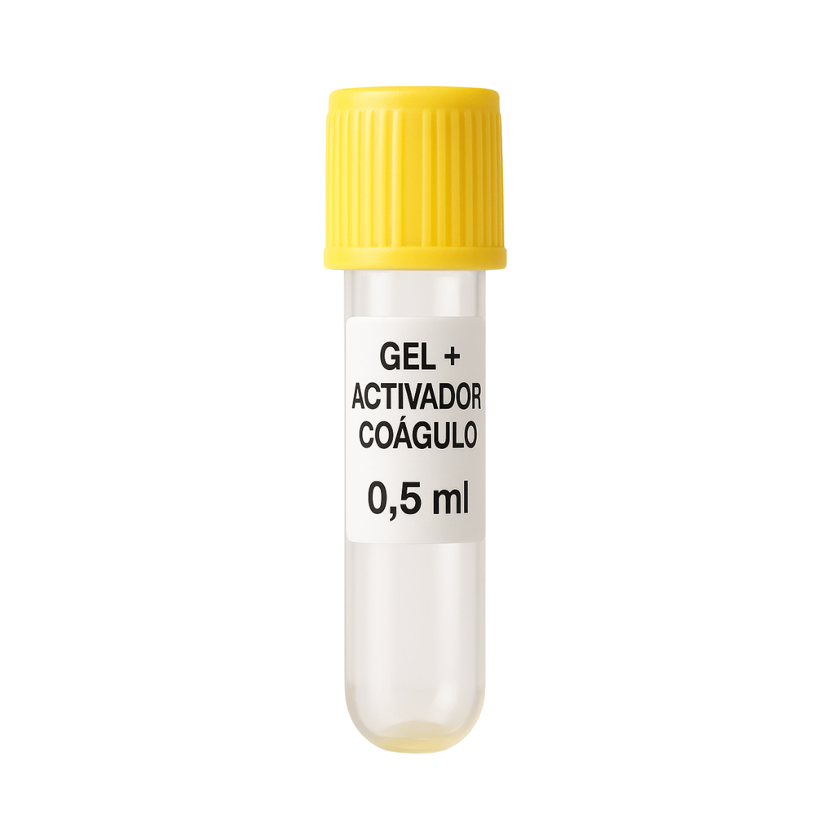 FASMED.CL Tubo Tapa Amarilla 0,5 ml Tubo Tapa Amarilla 0,5 ml Gel Activador Coágulo - Pack 50 Unid | Impromini