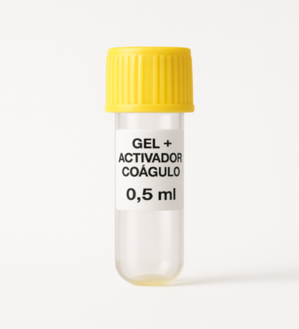 FASMED.CL Tubo Tapa Amarilla 0,5 ml Tubo Tapa Amarilla 0,5 ml Gel Activador Coágulo - Pack 50 Unid | Impromini