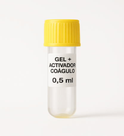 FASMED.CL Tubo Tapa Amarilla 0,5 ml Tubo Tapa Amarilla 0,5 ml Gel Activador Coágulo - Pack 50 Unid | Impromini