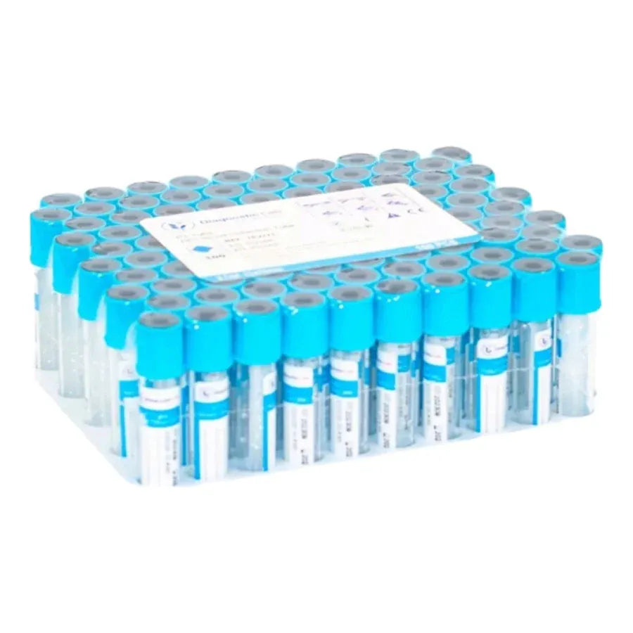 FASMED.CL Tubo Tapa Celeste 2,7ml ( Citrato De Sodio 3,2% ) 100 Tubos