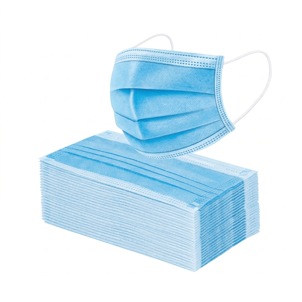 FASMED MASCARILLA TRES PLIEGES celeste Mascarilla Quirúrgica 3 Pliegues Desechable – Caja 50 Unidades