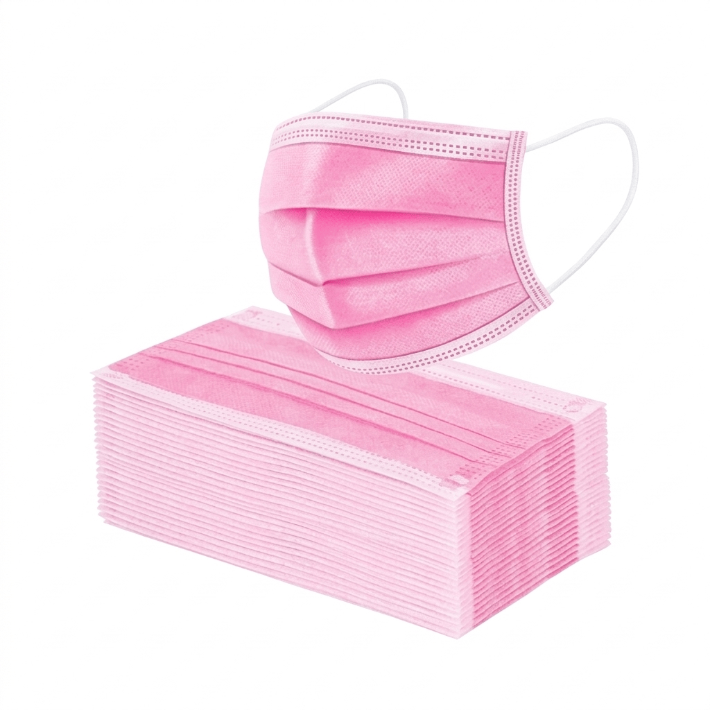 FASMED MASCARILLA TRES PLIEGES rosado Mascarilla Quirúrgica 3 Pliegues Desechable – Caja 50 Unidades