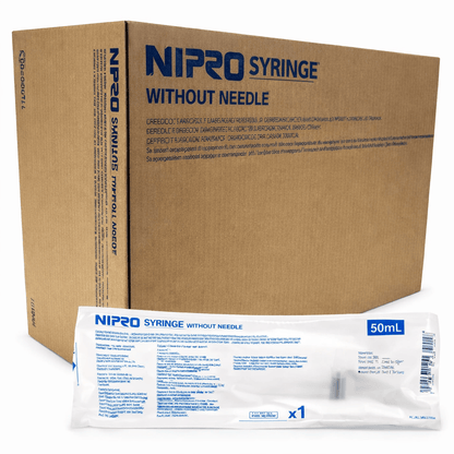 NIPRO Jeringa Caja 30 unid Jeringa 50ml Punta Central Luer Lock x30 Nipro | Alimentación