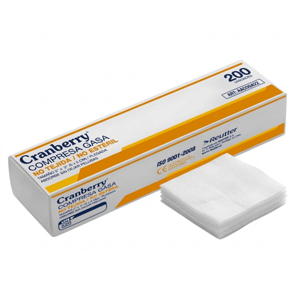 reutter Compresas de gasa Gasa No Tejida 5x5 cm No Estéril Caja 200 Cranberry