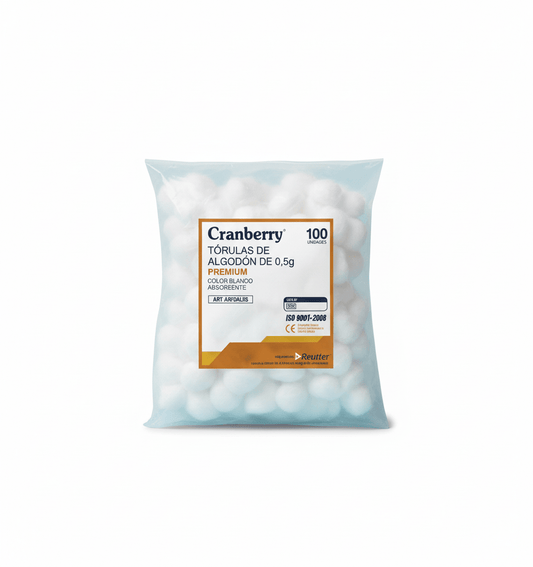 REUTTER torulas de algodon 0.5 gramos Tórulas de Algodón  0,5 g / 1 g / 3,5 g – Bolsa 100 Unidades Absorbentes