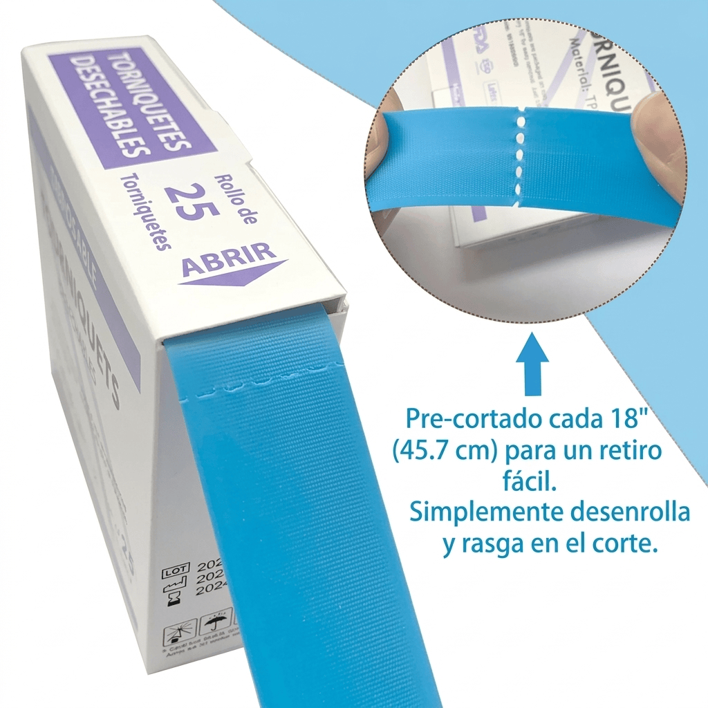 vacuette ligadura azul Torniquete BD Vacutainer Stretch Sin Látex para Extracción de Sangre – Caja 25 Unidades