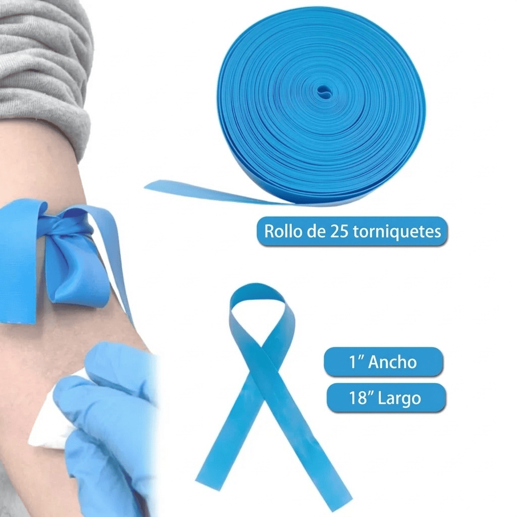 vacuette ligadura azul Torniquete BD Vacutainer Stretch Sin Látex para Extracción de Sangre – Caja 25 Unidades