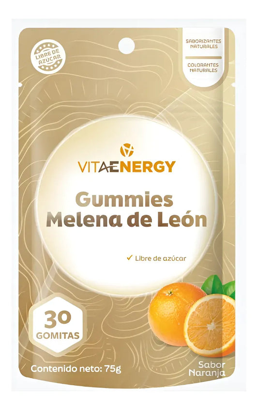 VitaEnergy Suplemento Bolsa 30 gomitas Gummies Melena de León 30 Unidades Sabor Naranja  VitaEnergy – FASMED.cl