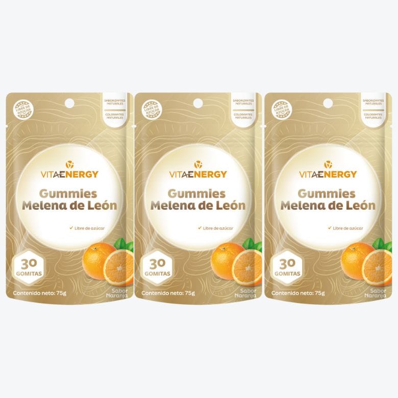VitaEnergy Suplemento Frasco 90 gomitas Gummies Melena de León 90 Unidades  VitaEnergy – FASMED.cl